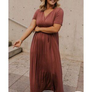 Baltic Born Dress Women’s Size 2xl Pink Velvet Maxi Stretch Formal Wedding NWT